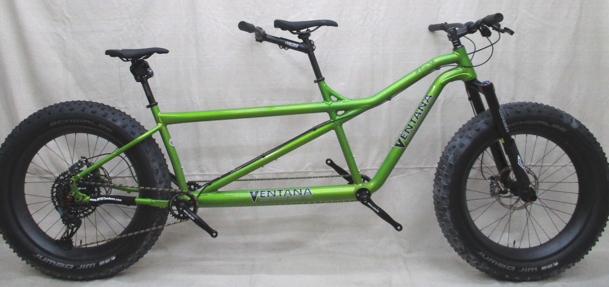 fat tire electric tandem bike bicycle Ventana el Jefe Fat Tandem - Premium Build